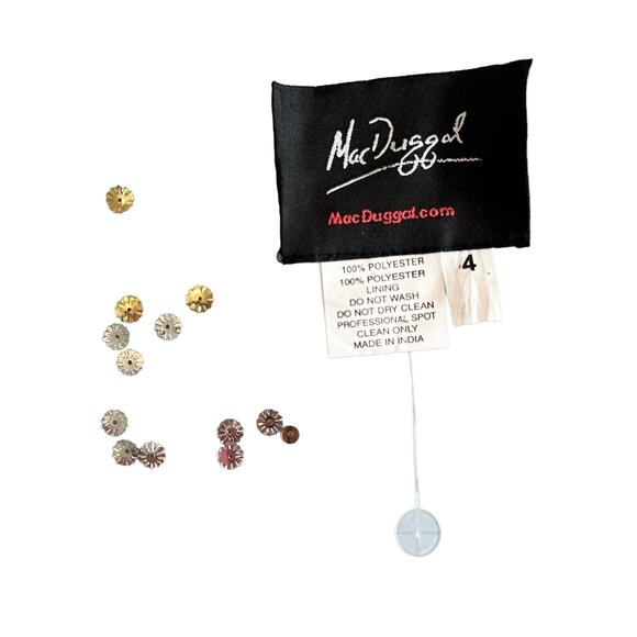 Mac Duggal NEW One Shoulder Sequin Embellished High Slit Maxi Gown Champagne 4 - Picture 11 of 16